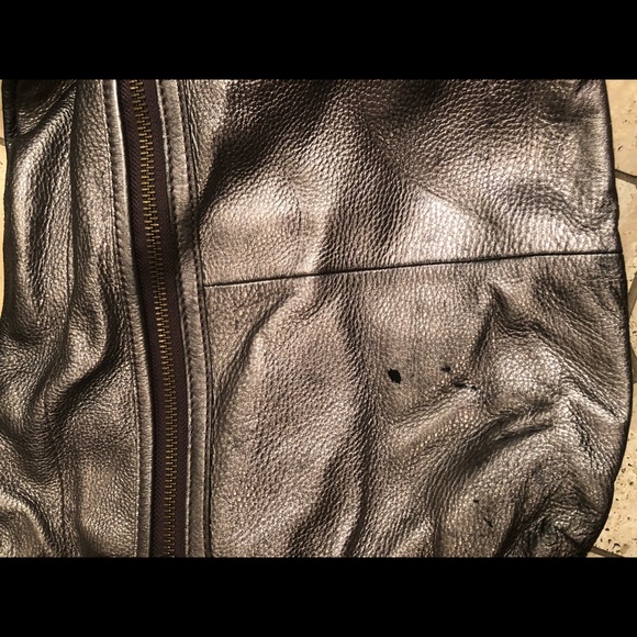 Leather Fossil Metallic Hobo Purse - Picture 2 of 5